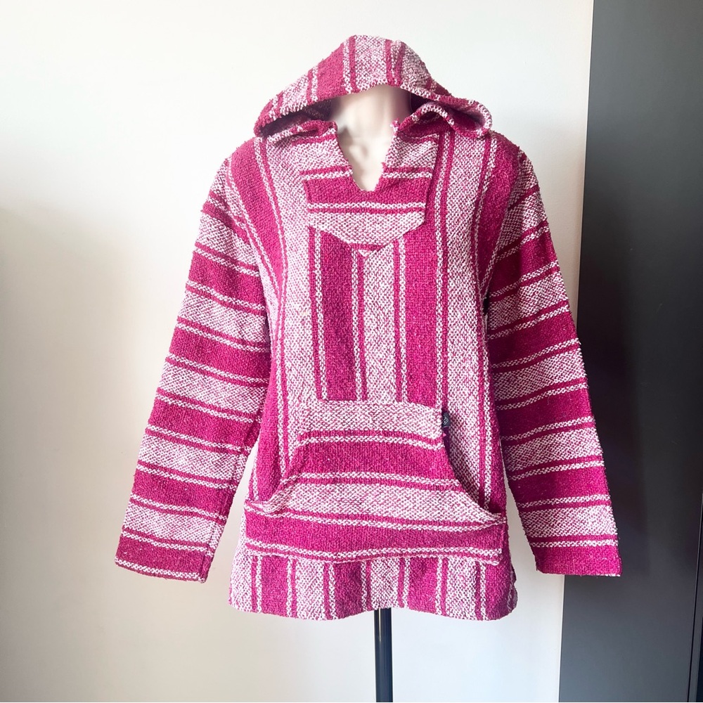 Baja Billy’s Pink Baja Hooded Sweater Size‎ M Drug Rug Hoodie